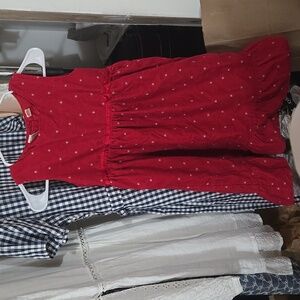 Girls Oshkosh Snowflake Red Corduroy Jumper Size 8